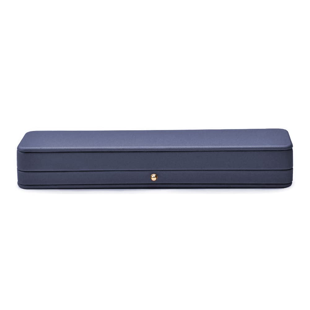 Premium Blue Leather Jewelry Box with Velvet Interior - Long Chain Bracelet, Necklace & Watch Storage Case - Elegant Gift for Wedding, Engagement, Proposal, Birthday & Anniversary - Perfect for Jewelry Display, Organization & Gift-Giving