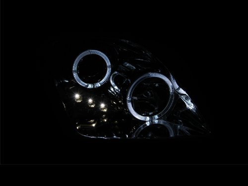 AnzoUSA 121342 Chrome Clear LED Projector Halo Headlights for Honda Prelude - Pair (Perfect for Night Driving & Car Upgrades)