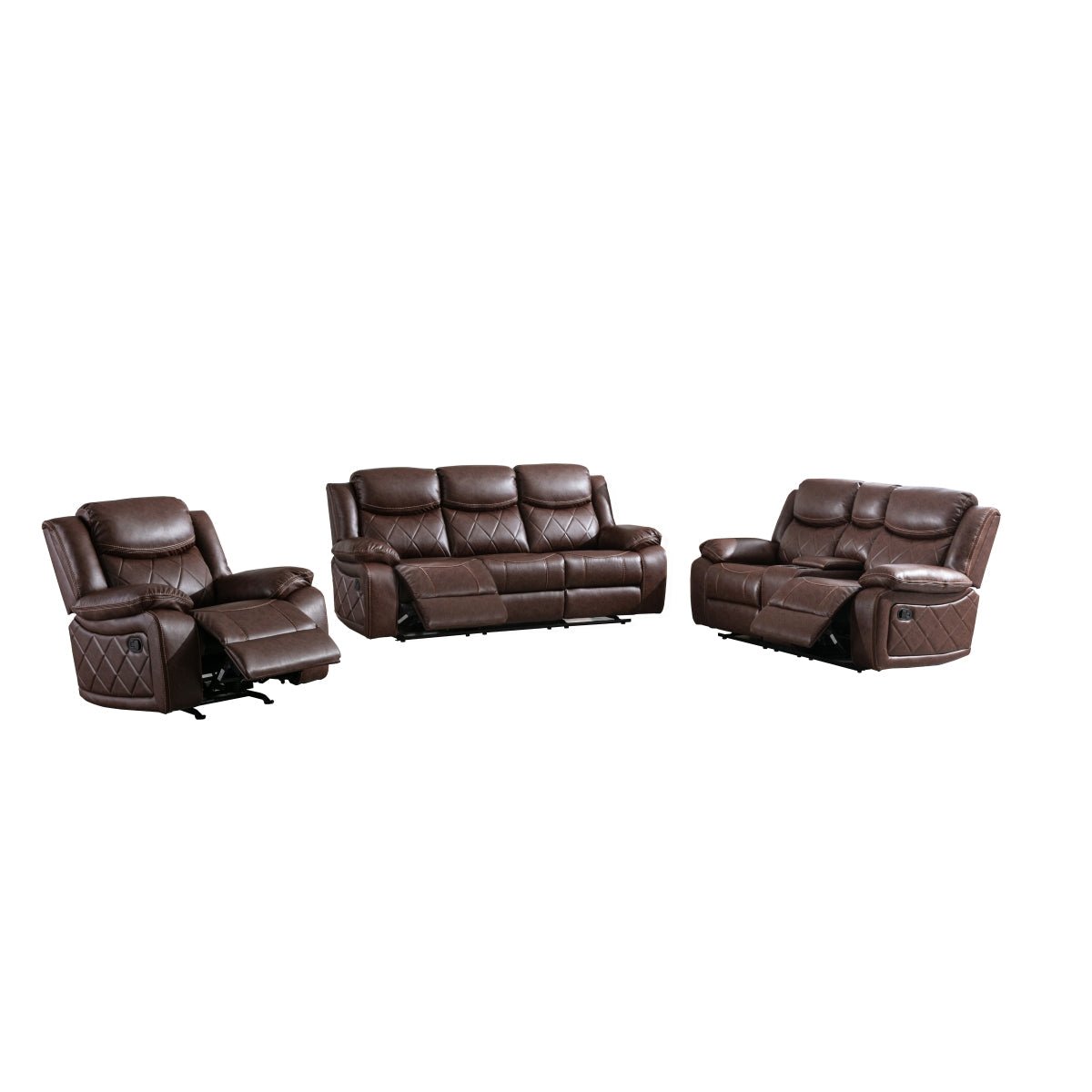 Bartholomew Reclining Set - Comfortable 3-Piece Living Room Furniture with Power Recliners | Perfect for Movie Nights, Gaming & Relaxation in Your Home Theater or Family Room