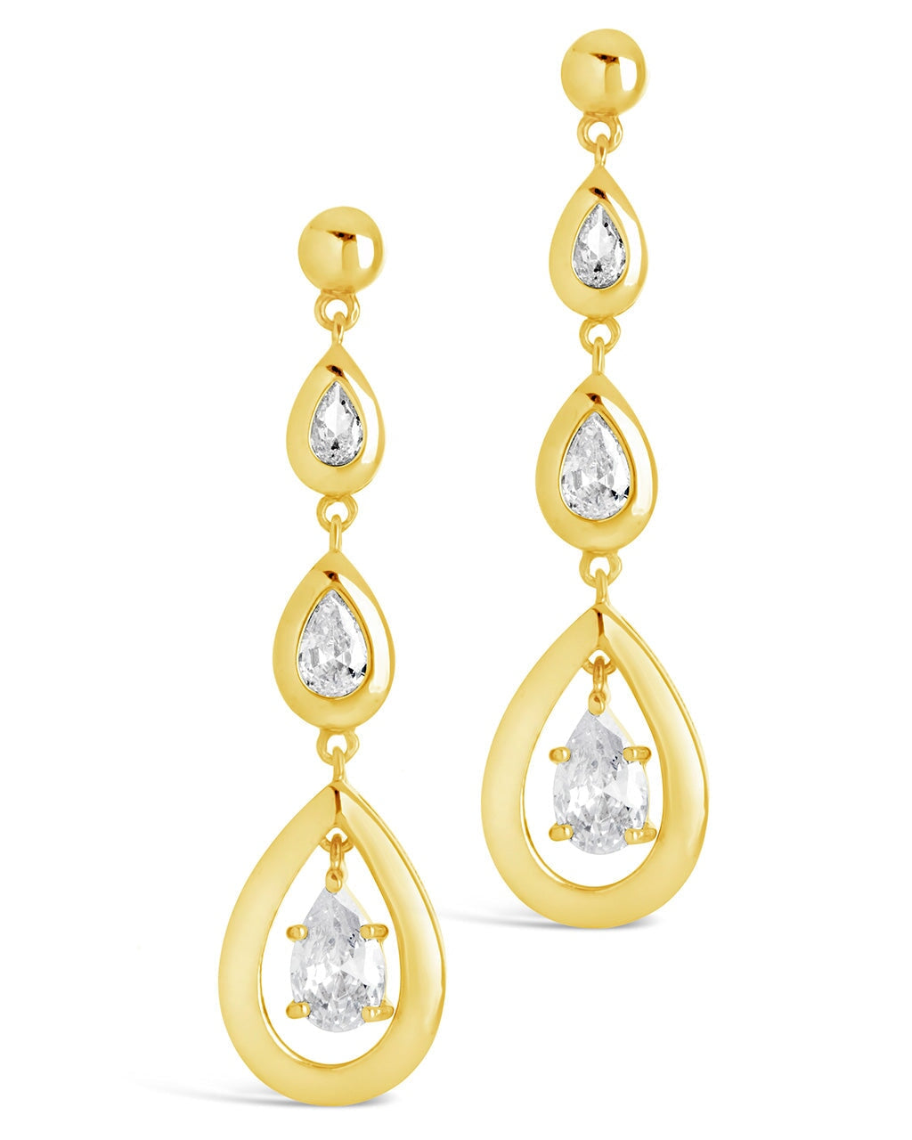 Zara Teardrop CZ Crystal Dangle Earrings for Women - Elegant Cubic Zirconia Drop Earrings for Party, Wedding & Evening Wear