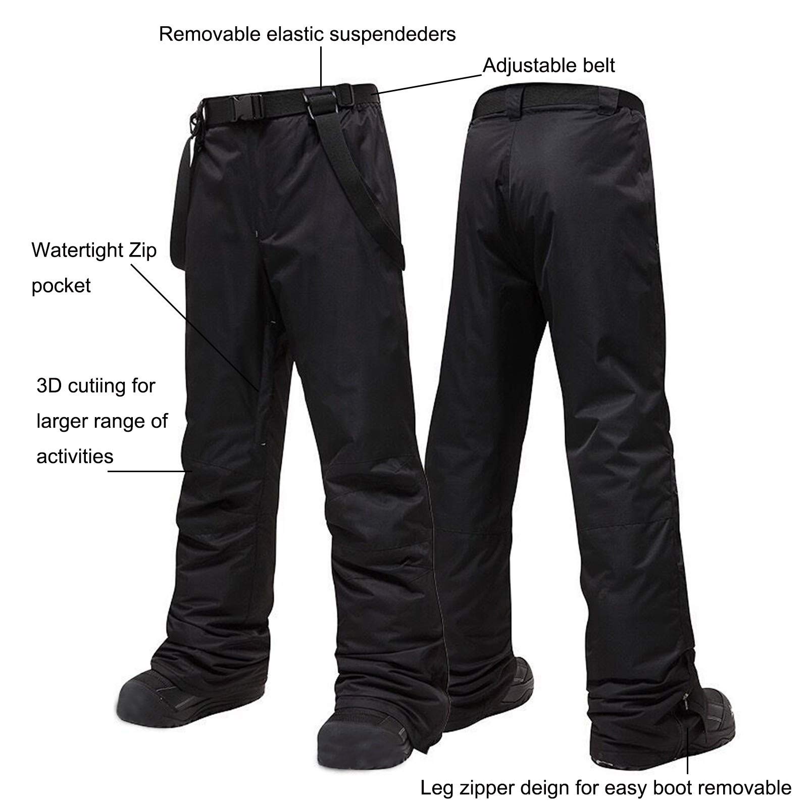 Maryia Winter Snow Ski Bib Pants - Windproof Waterproof Insulated Snowboarding Overalls with Stretch & Breathable Fabric for Men & Women - Perfect for Skiing, Snowboarding & Cold Weather Outdoor Activities