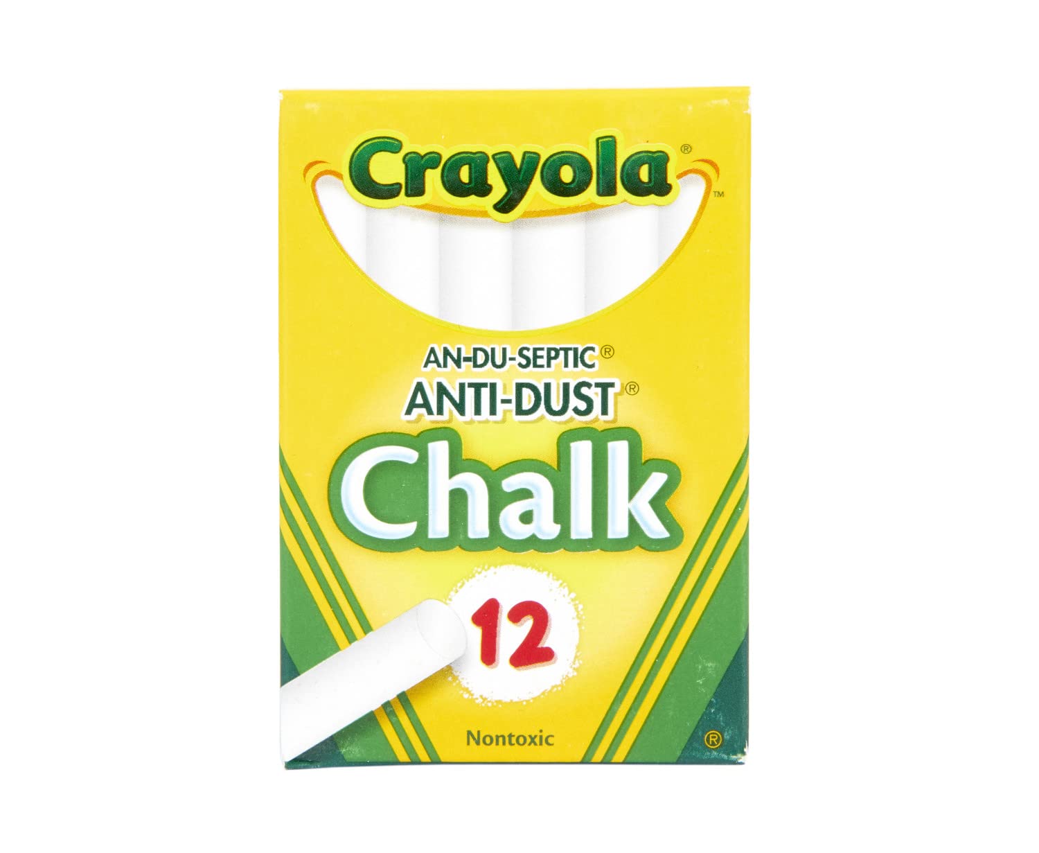 Crayola White Chalkboard Chalk - 12 Sticks Bulk Pack for Classroom, Home & Office - Non-Toxic School Supplies for Kids & Teachers