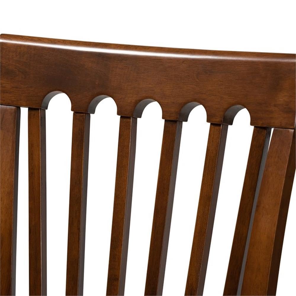 BOWERY HILL Gray Upholstered Walnut Finished Dining Chairs Set of 4 - Modern Kitchen Dining Room Furniture for Home & Restaurant Use