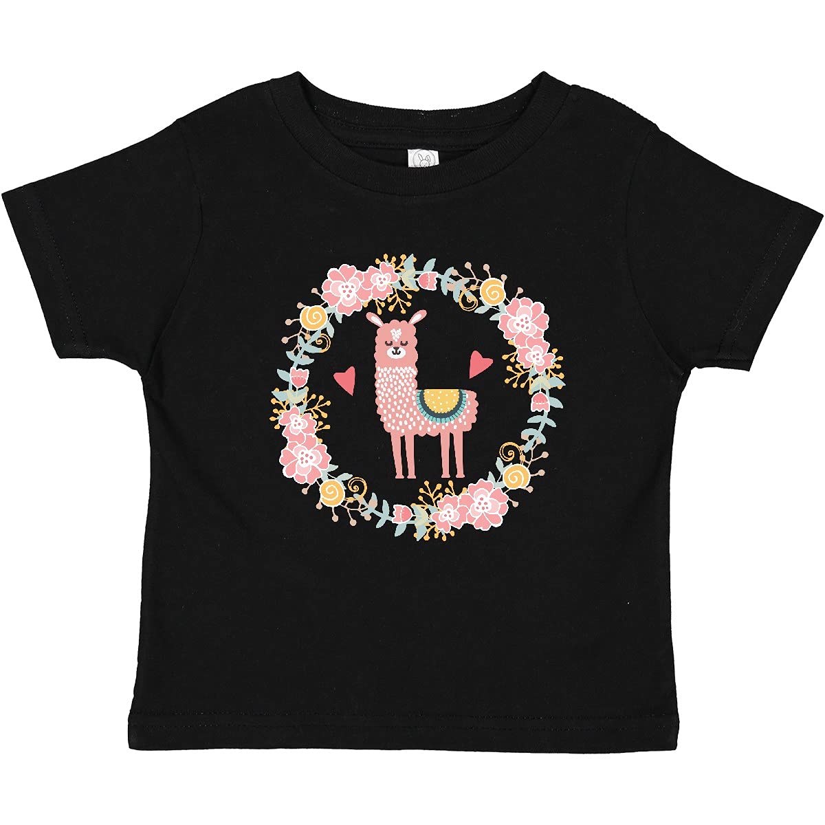 Inktastic Llama Rose Flower Wreath Baby T-Shirt - Cute Cotton Tee for Infants & Toddlers - Perfect for Birthdays, Photo Shoots & Casual Outings