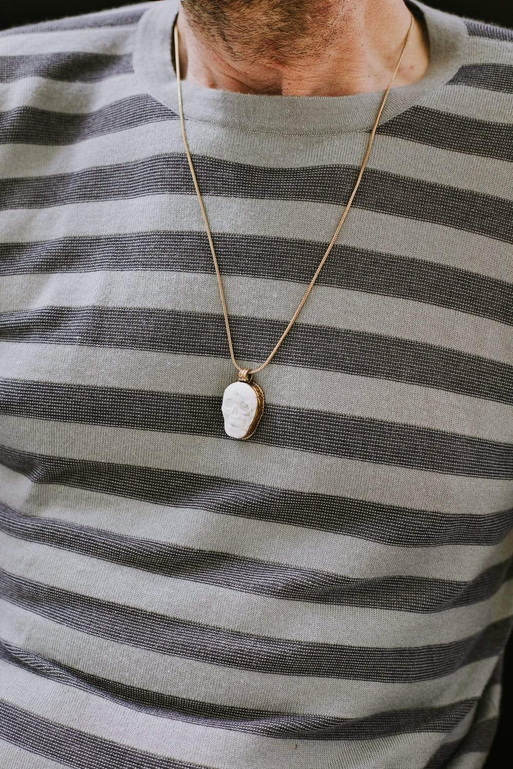 Granite Skull Reminder Necklace - Gothic Jewelry for Men & Women - Perfect for Halloween, Punk Fashion & Unique Gifts