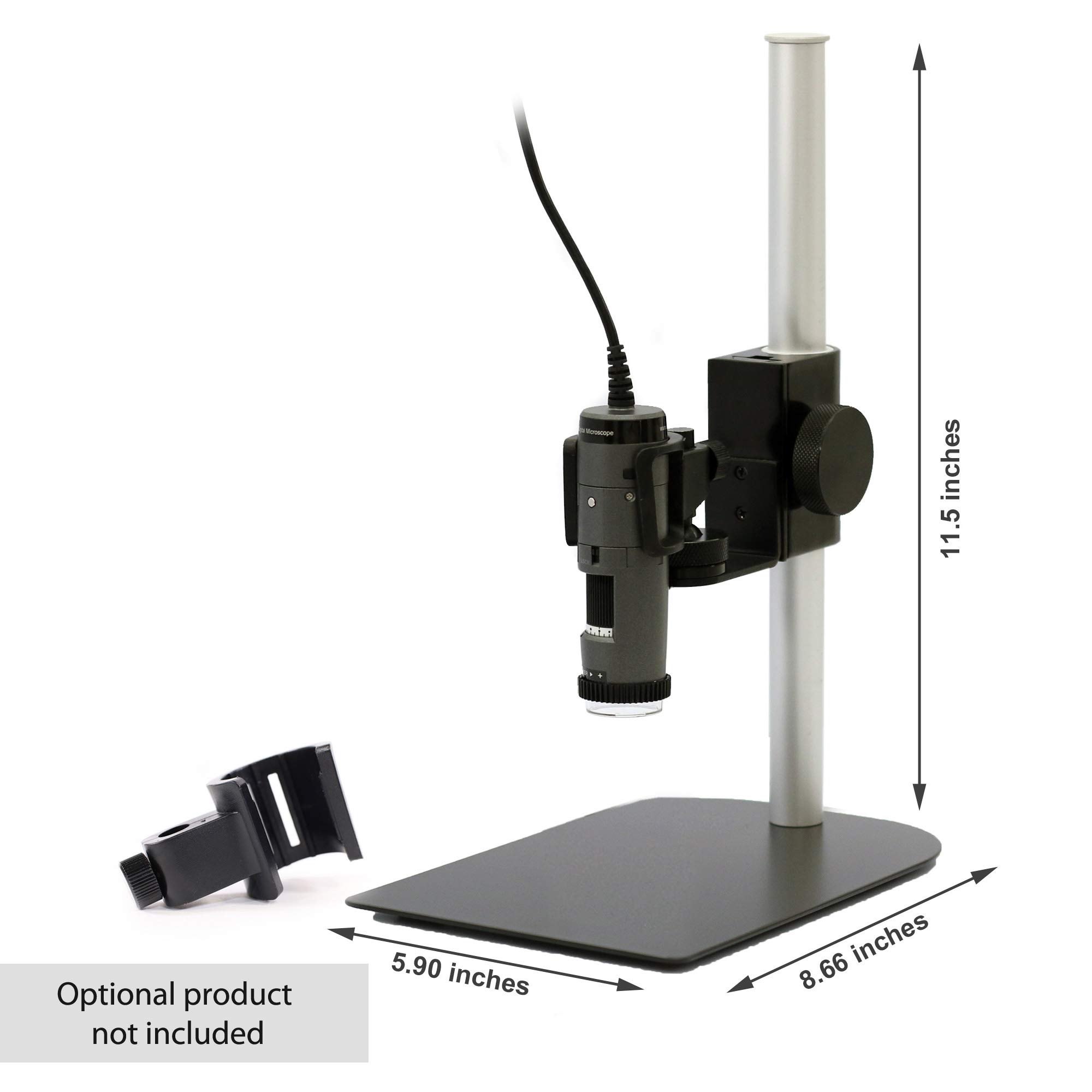 Dunwell Tech MS35B Adjustable Vertical Stand for Dino-Lite Microscopes | 8.07x4.92x12 Inch | Perfect for Lab Work & Precision Inspection