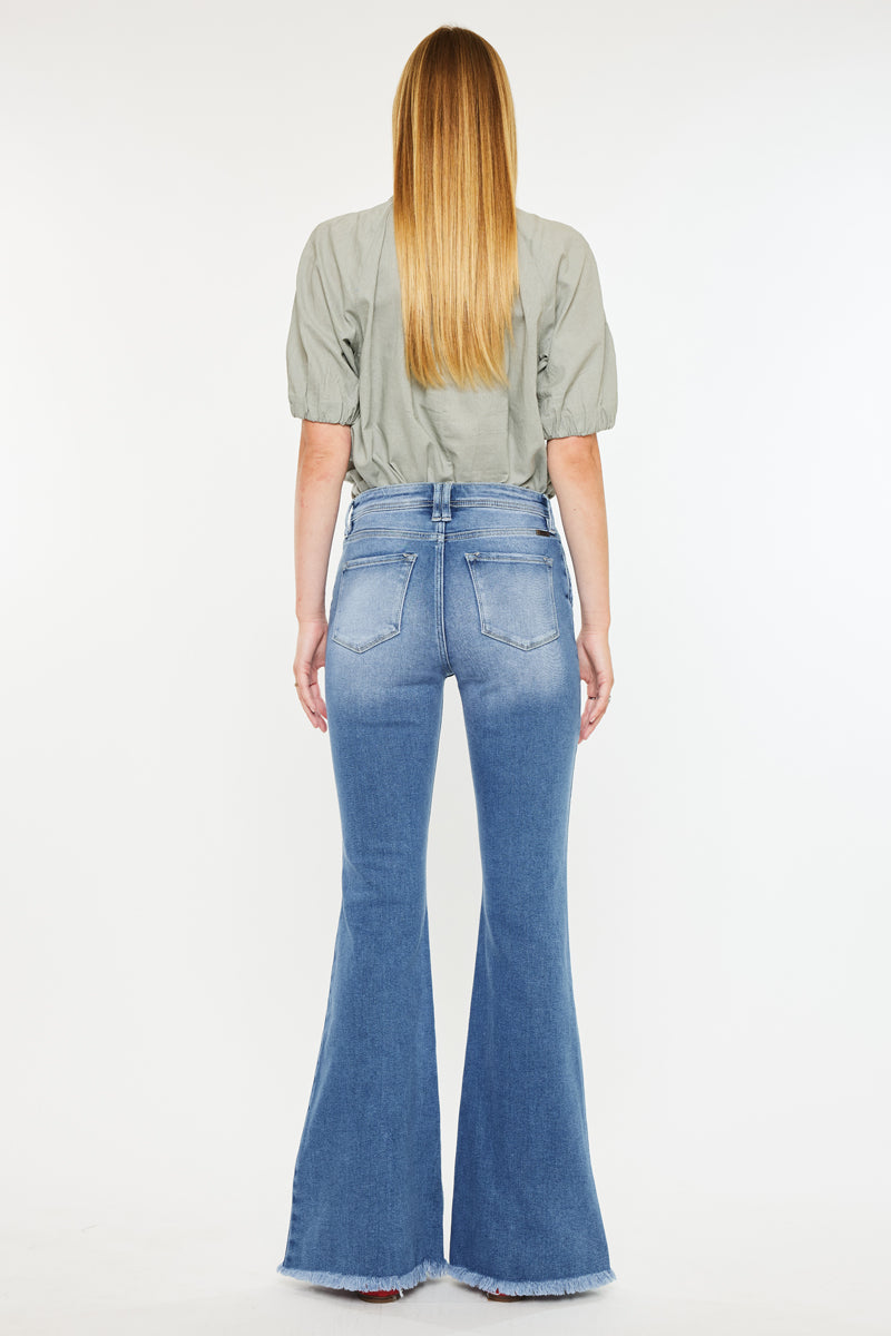 Sianne Women's High Rise Flare Jeans - Stretchy Denim Pants for Casual & Retro Style | Perfect for Everyday Wear, Date Night & 70s Fashion Looks