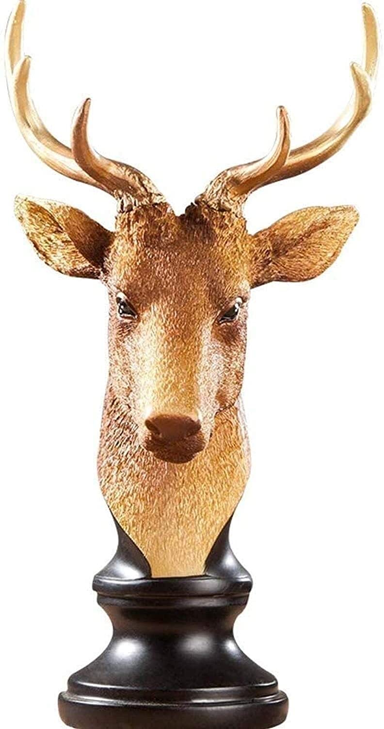 Stunning Brown Resin Deer Sculpture - Handmade Abstract Figurine for Home Decor, Desktop, Garden & Gift | Perfect for Living Room, Porch & Office Decorations