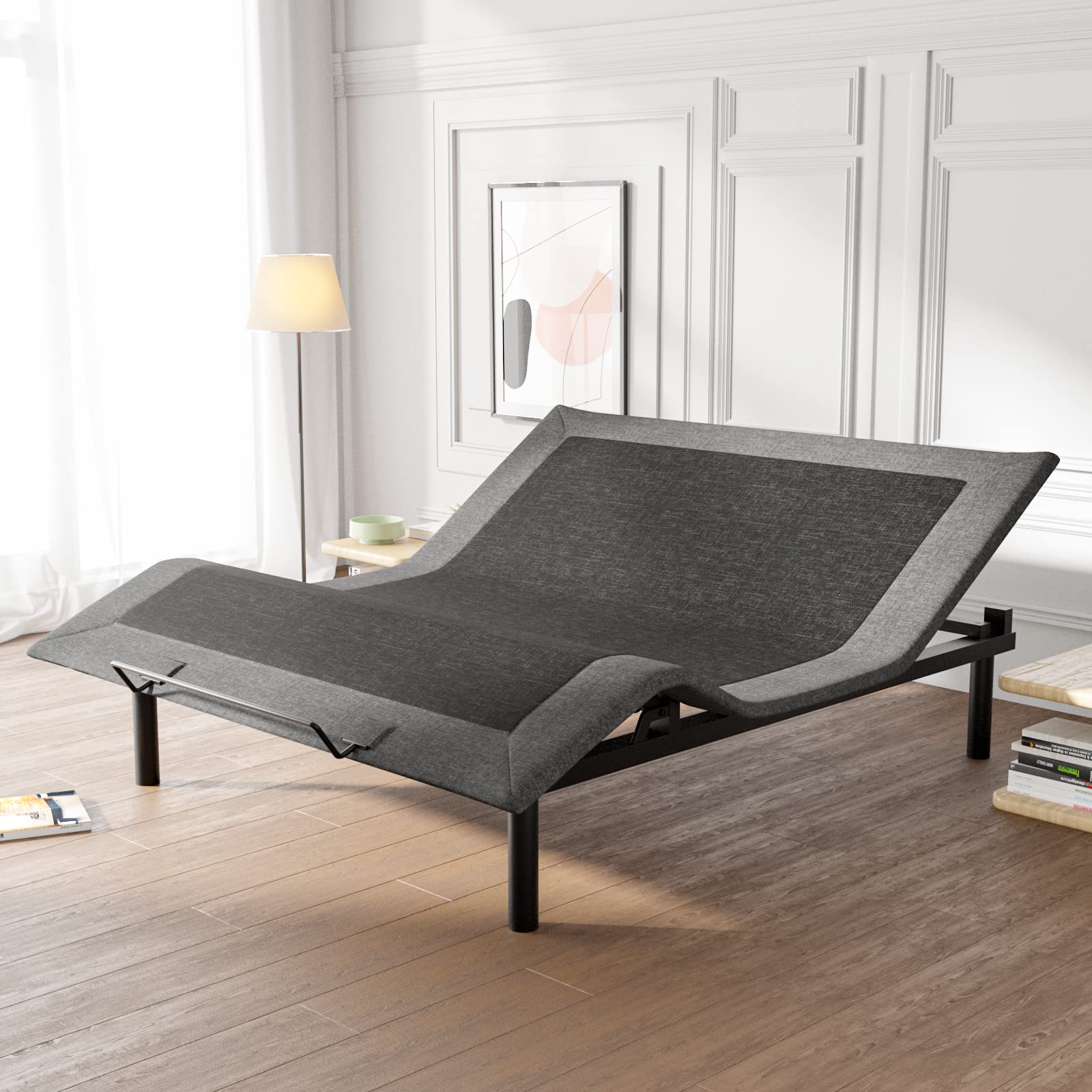 Motorized Adjustable King Size Bed Base with Wireless Remote - Heavy-Duty 2.0 Motors, Head & Foot Incline - Easy Assembly (Bed Frame Not Included) | Perfect for Home, Hospital & Elderly Care