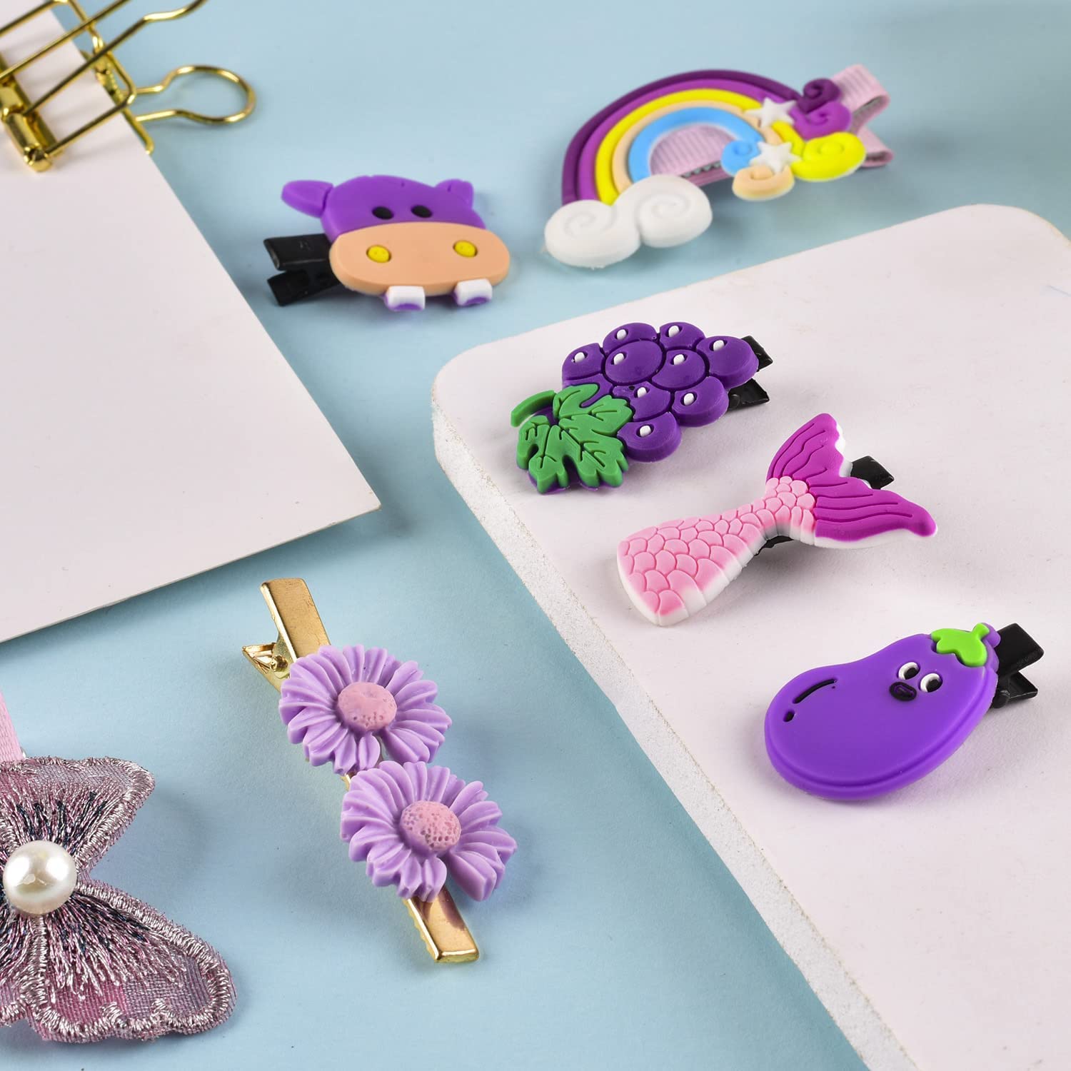 28 Pcs Unicorn Hair Clips Set for Girls - Cute Baby Hair Barrettes & Toddler Hair Accessories (Pink & Purple) - Perfect for Birthday Gifts, School, Parties & Daily Hair Styling