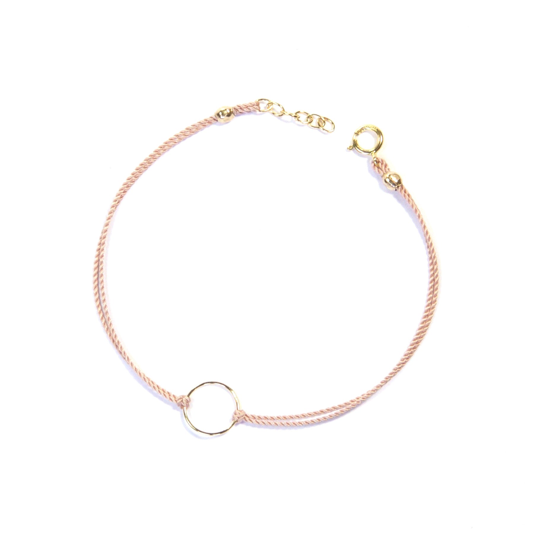 Elegant Silk Circle Bracelet for Women - Pink & Gold Jewelry for Casual Wear, Parties & Gifts