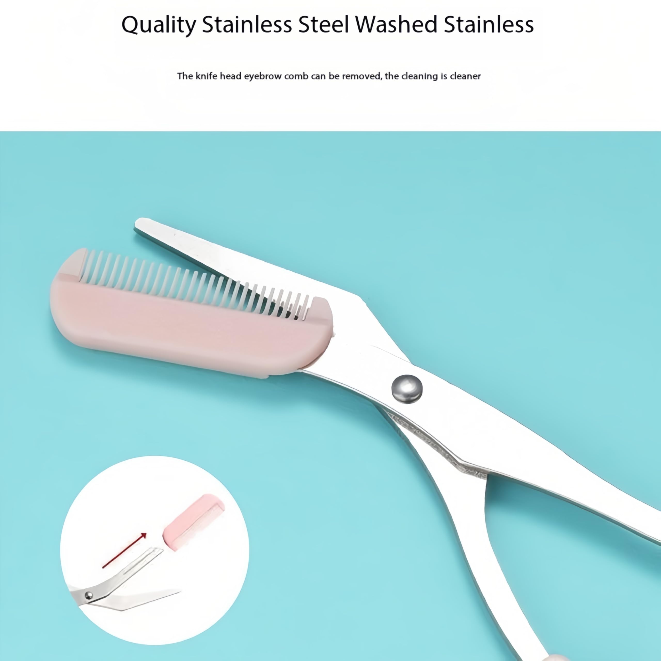 Professional Eyebrow Trimmer Set with Comb & Meniscus Blade - Precision Facial Hair Shaper & Skin Planer for Men & Women | Perfect for Eyebrow Grooming, Beard Trimming & Smooth Skin Care