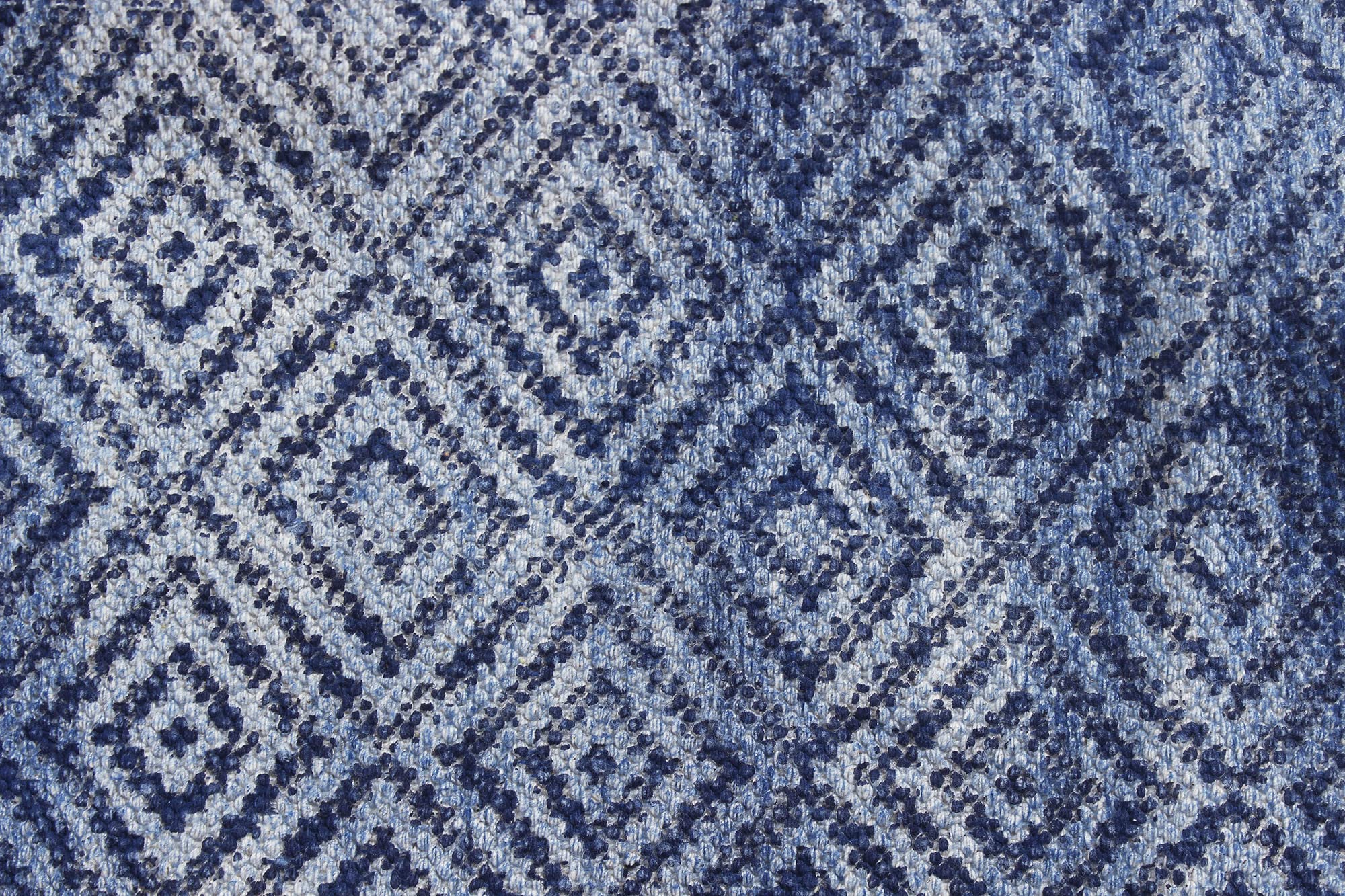 3x10 Ft Blue Cotton Dhurrie Abstract Kilim Rug - Indoor Outdoor Flatweave Runner Carpet for High Traffic Areas | Perfect for Bedroom, Bedside, Kitchen, Hallway & Stair Use