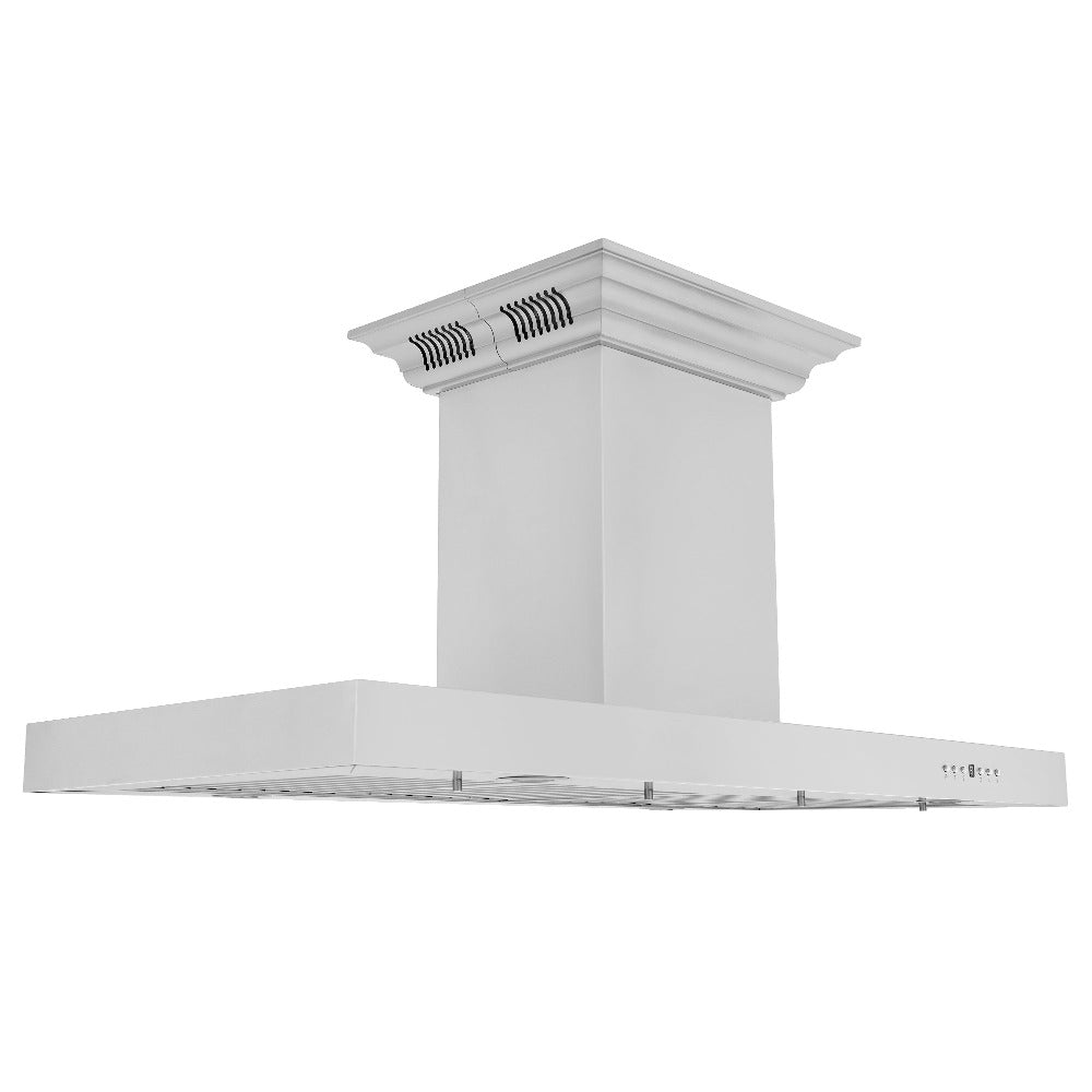 ZLINE Stainless Steel Island Mount Range Hood with Built-in CrownSound Bluetooth Speakers (KE2iCRN BT) - Perfect for Modern Kitchens & Open-Concept Homes