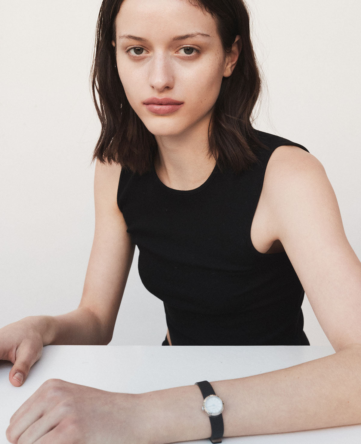 The Dot Watch - Polished Silver Case, White Dial, Black Leather Strap - Minimalist Analog Watch for Men & Women - Perfect for Office, Casual & Formal Wear