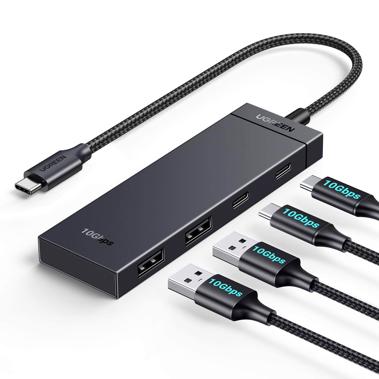 UGREEN 4-in-1 USB C Hub 10Gbps - 2 USB-C & 2 USB-A Ports for MacBook, iPad, Laptop