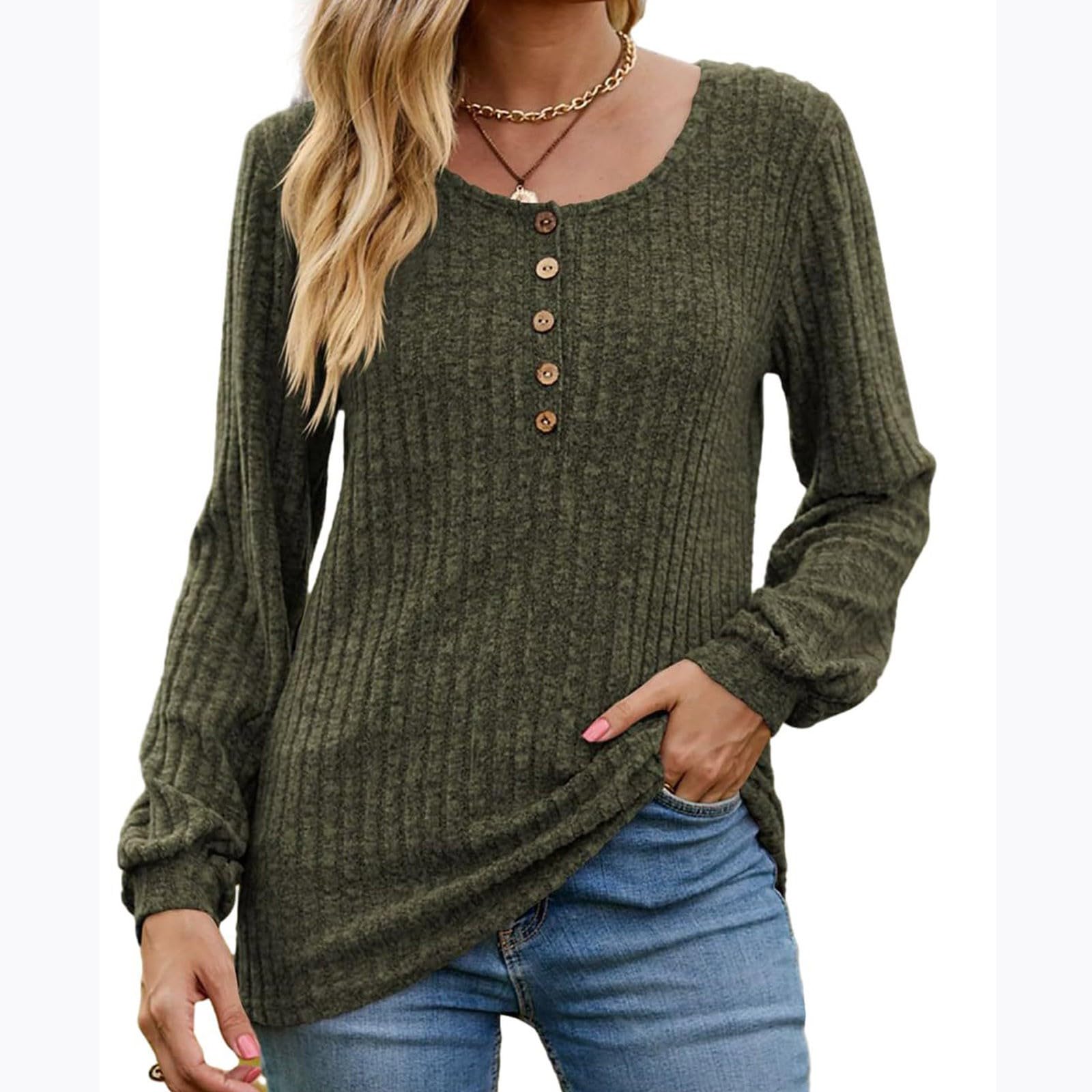 Women's V-Neck Long Sleeve Sweaters - Lightweight Casual Tunic Tops for Fall Fashion 2025 | Perfect for Office Wear, Date Nights & Autumn Layering