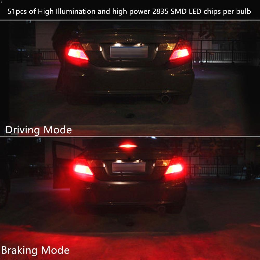 1157 7528 LED Bulbs - Super Bright Red & White Replacement for Signal, Brake, Stop, Reverse Lights - Perfect for Cars, Trucks, SUVs, and Motorcycles