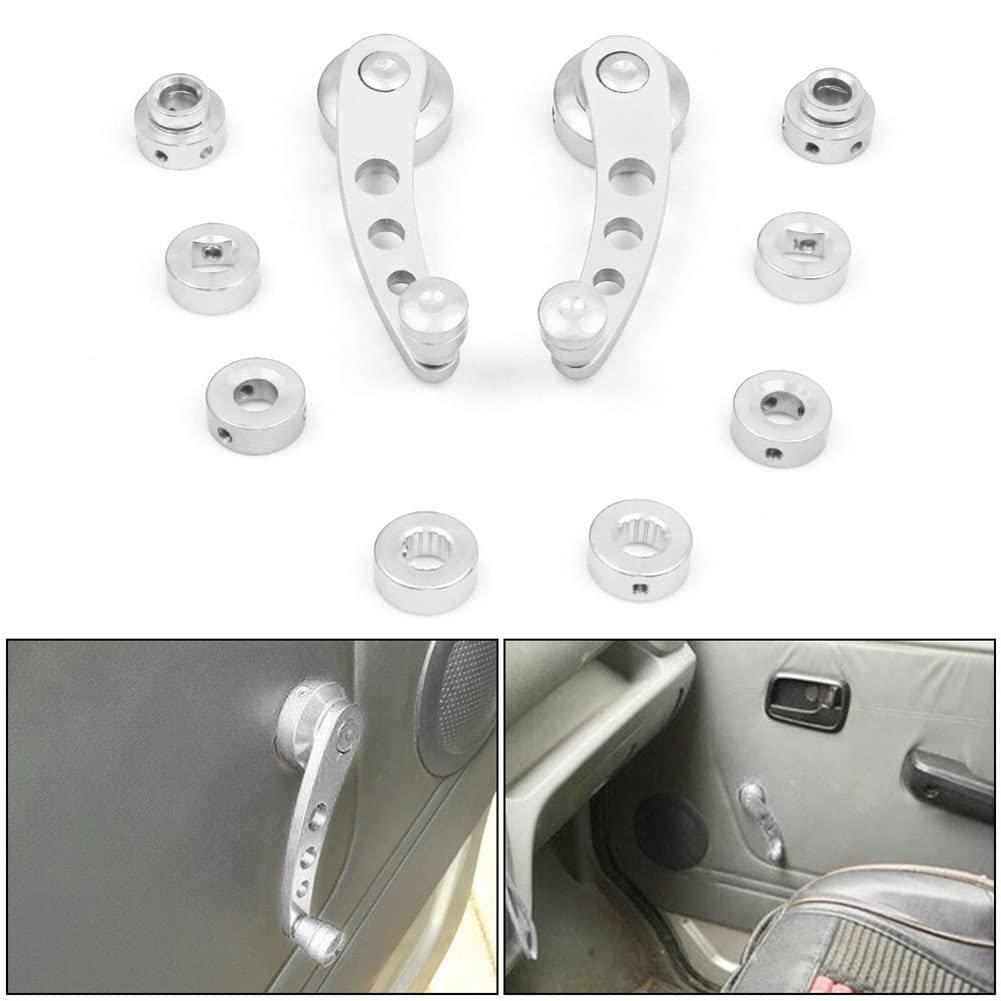 Universal Car Window Crank Handle - Billet Aluminum Manual Window Lifter Replacement for Cars, Trucks & Vans - Black Interior Upgrade (Perfect for Classic Car Restoration & DIY Automotive Repair)