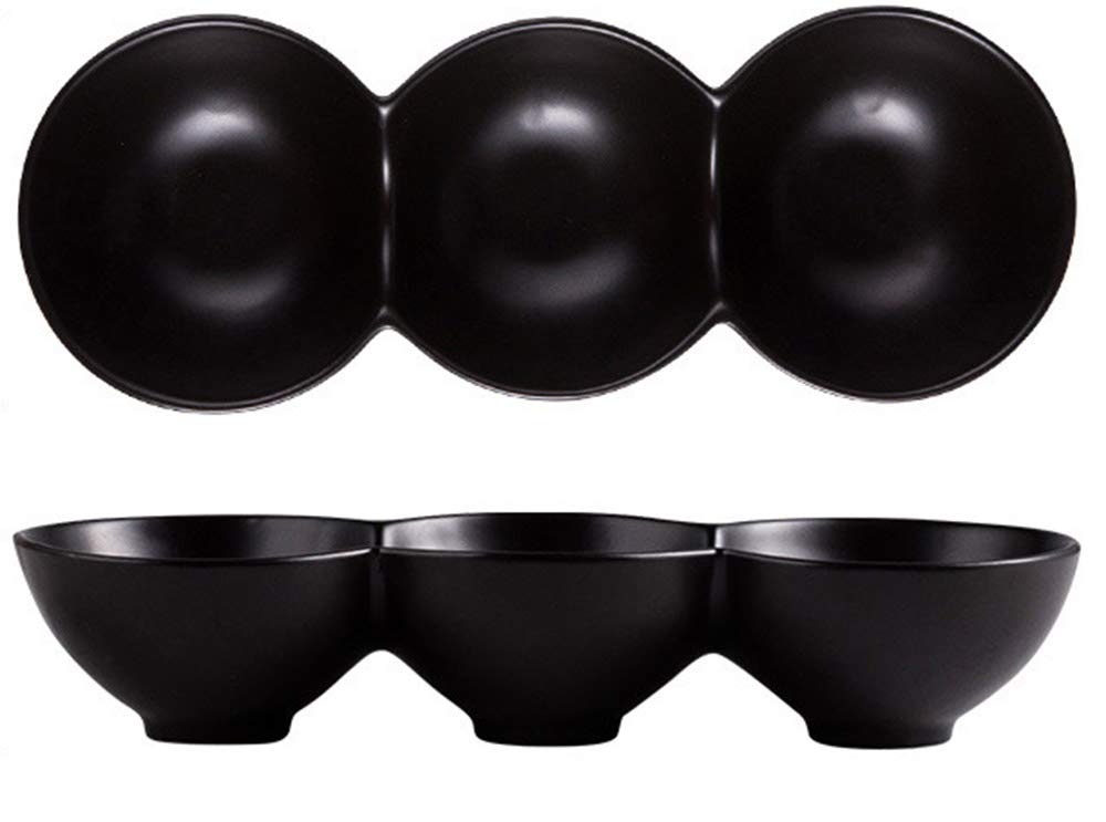 123Arts 3-in-1 Ceramic Appetizer Bowl Set - Perfect for Desserts, Fruits & Seasonings | Elegant Serving Bowls for Parties, Entertaining & Home Decor