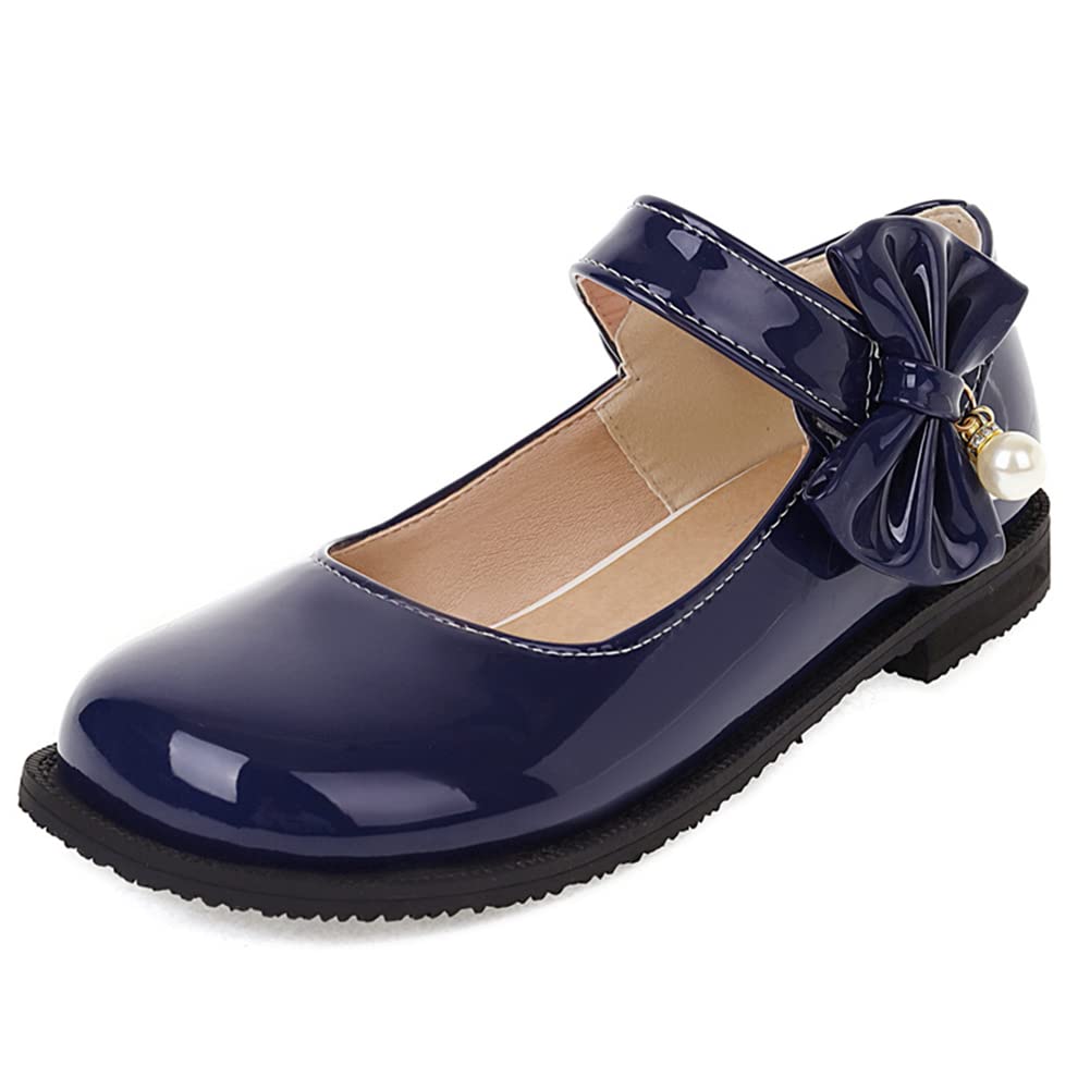 Furcross Women's Sweet Bow Flat Mary Jane Shoes - Patent Leather Ballet Flats with Round Toe - Comfortable Pumps for Work, Office & Casual Wear