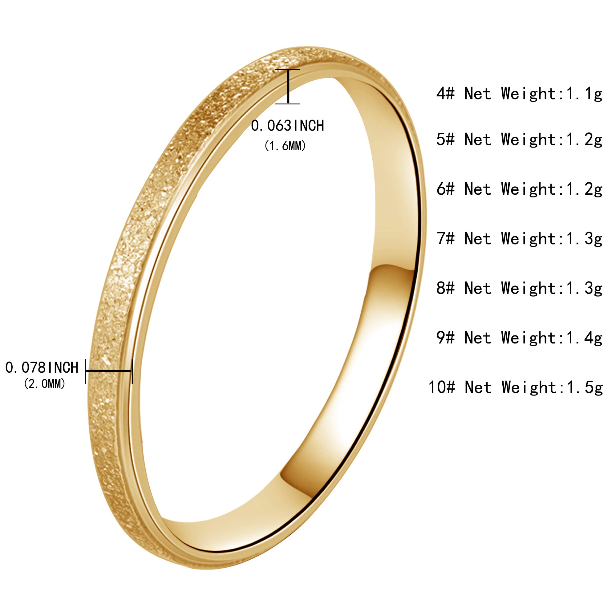 Premium Matte Sandblasted Wedding Rings for Men & Women - Silver/Gold/Rose Gold/Stainless Steel Comfort Fit Band (Sizes 4-10) - Perfect for Engagements, Anniversaries & Everyday Wear