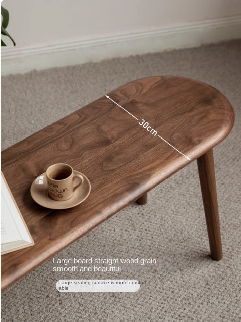 Solid Oak & Black Walnut Nordic Style Long Bench - Handcrafted Wooden Entryway, Dining, or Bedroom Bench for Home Decor
