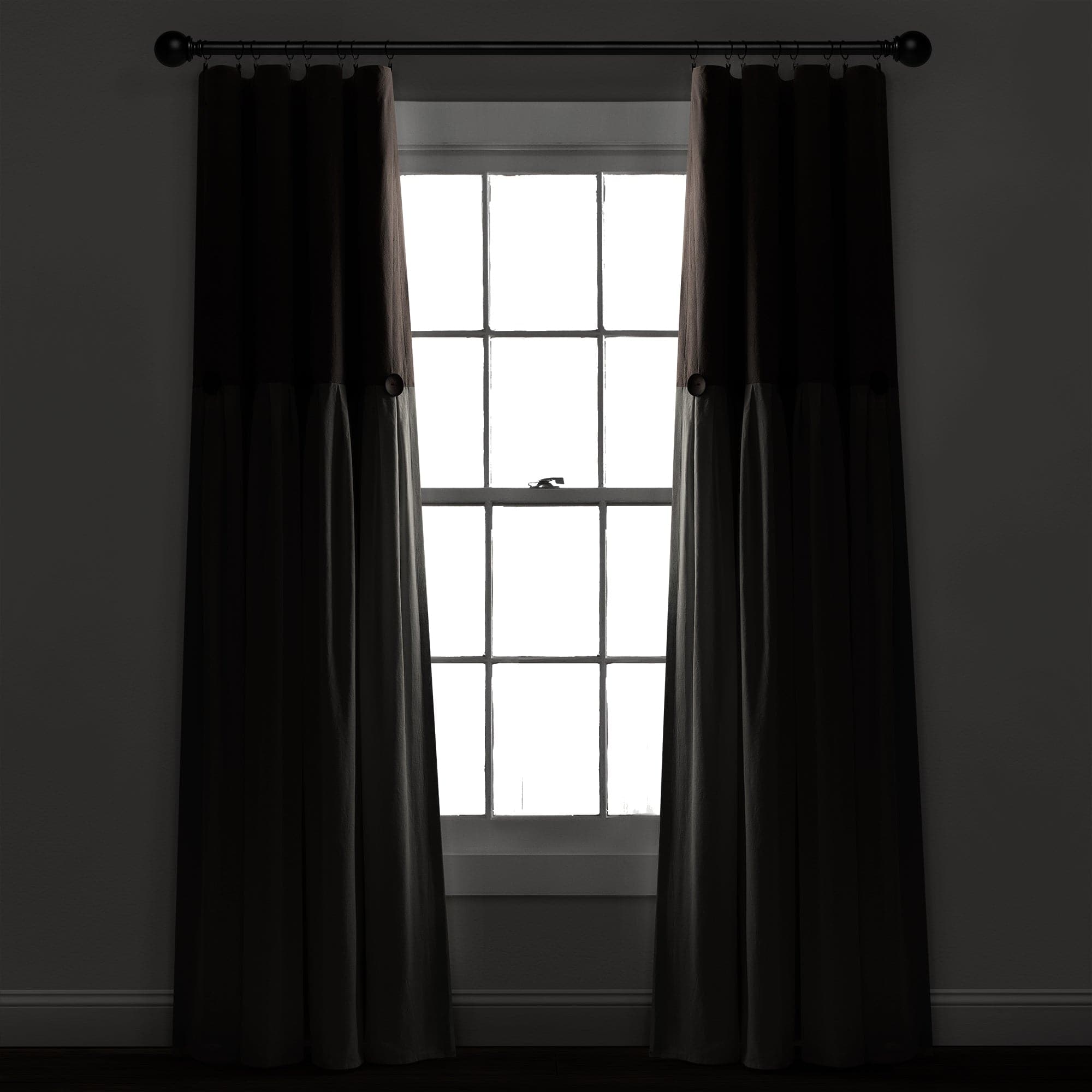 Blackout Linen Curtain Panels with Button Lining - 100% Light Blocking Window Drapes for Bedroom & Living Room Privacy & Sleep