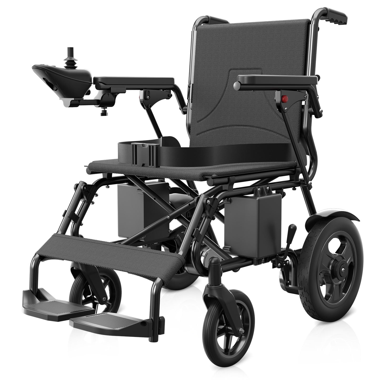 POWET Electric Wheelchair for Adults - 500W Dual Motor Foldable Lightweight Power Wheelchair with 15 Mile Range | All Terrain Portable Motorized Wheelchair for Seniors & Disabled | Indoor & Outdoor Mobility Aid for Shopping, Travel, Home Use