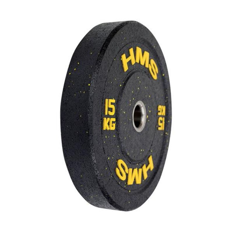 Olympic Weight Plates 15kg (33lbs) - Yellow Bumper Plates for CrossFit, Powerlifting & Home Gym Workouts | Durable Rubber Coating for Noise Reduction & Floor Protection