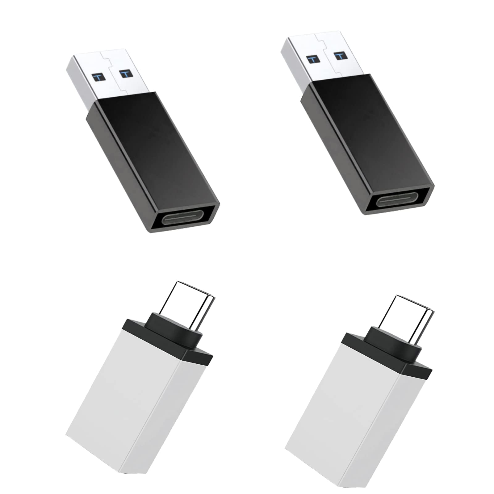 SZFUDIGO USB C to USB Adapter (2 Pack) & USB to USB C Adapter (2 Pack) - 4-in-1 Fast Charging Data Transfer Kit for MacBook, iPhone, iPad, Samsung - Perfect for Home, Office & Travel Accessories