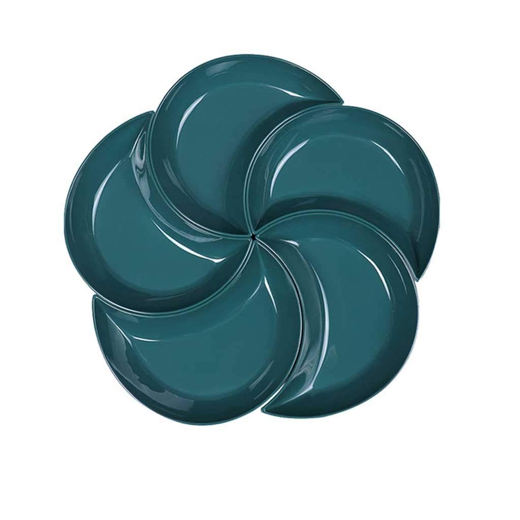 5-Piece White Crescent-Shaped Dinner Plate Set - Stackable European Style Platters for Kitchen, Snack, and Food Serving | Perfect for Dinner Parties, Buffets, and Home Decor