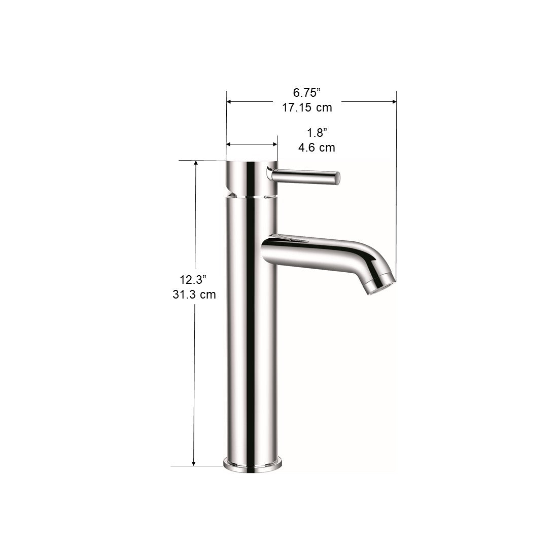 Ancona Argenta Chrome Vessel Bathroom Sink Faucet - Modern Waterfall Spout for Bathroom Vanity & Powder Room Decor