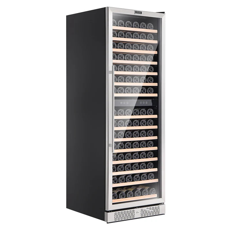Empava 24 Inch Dual Zone Wine Cooler - 14.2 cu.ft Capacity, Holds 160 Bottles, Stainless Steel Design - Perfect for Home Bars, Restaurants, and Wine Cellars
