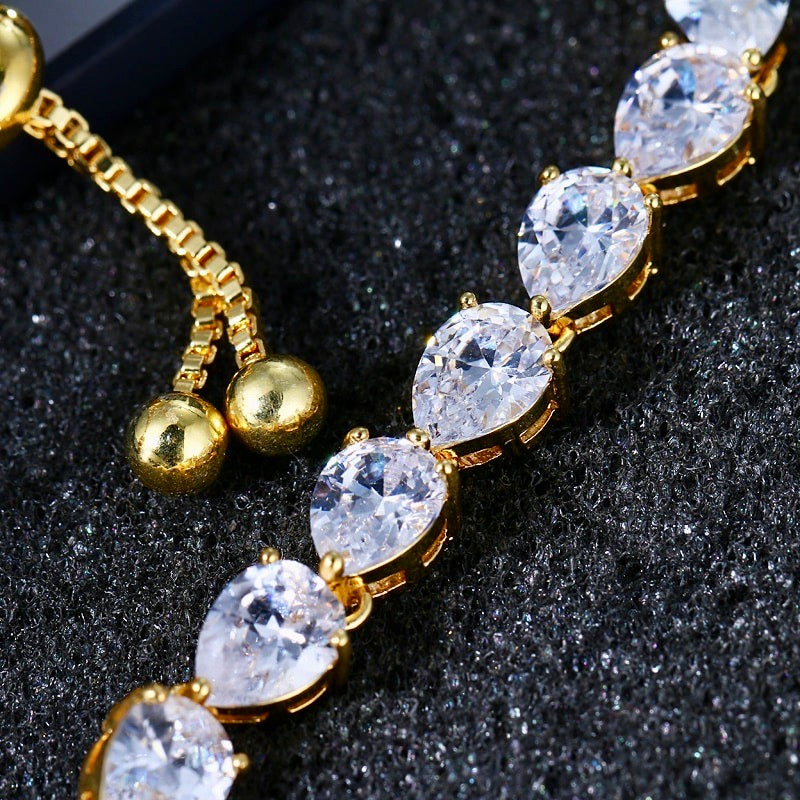Tricia Cubic Zirconia Adjustable Bracelet for Women - Sterling Silver, Rose Gold & Yellow Gold Options | Elegant Jewelry Gift for Birthday, Anniversary & Special Occasions
