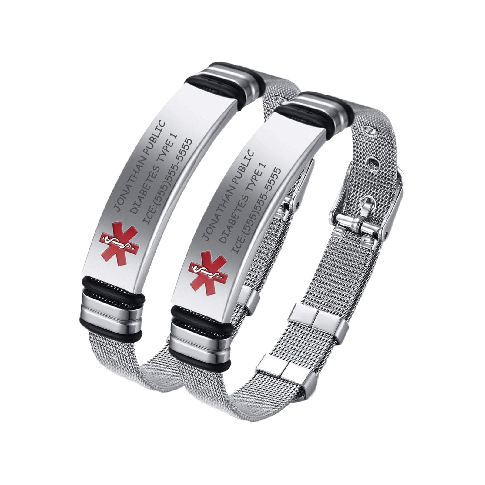Custom Medical Alert ID Bracelets for Men & Women - Personalized Silicone Name & Medic Info Engraved - Perfect for Emergency Situations & Daily Wear