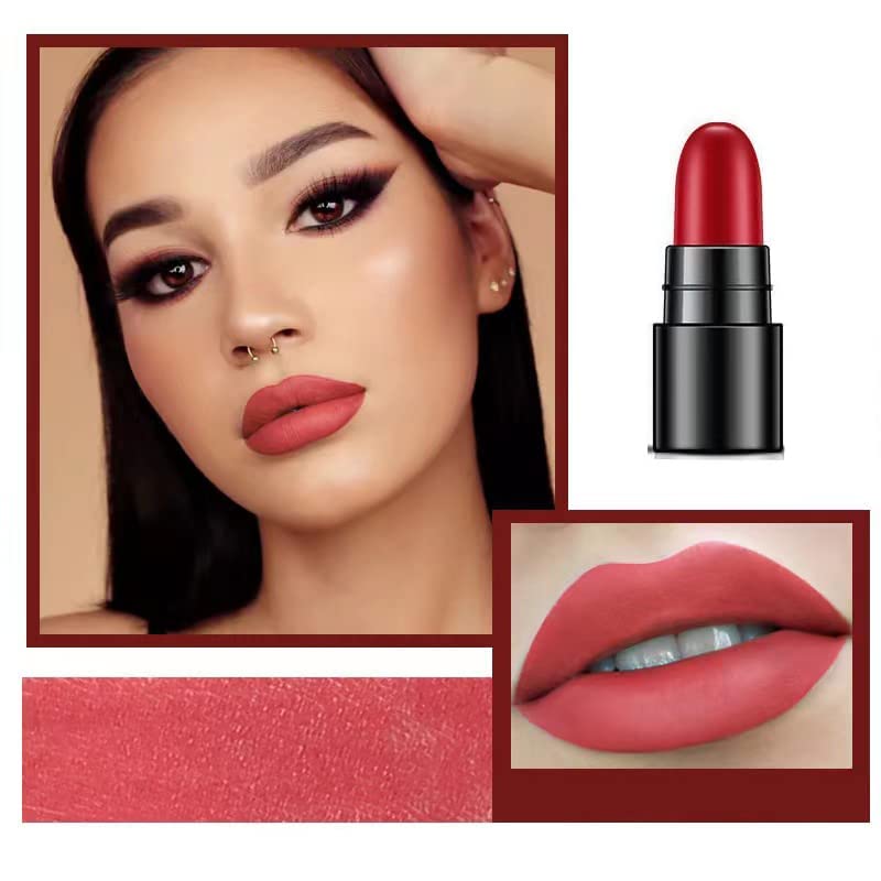 Matte Lipstick Set - 12 Long Lasting Waterproof Mini Matte Lipsticks for Women | Perfect for Everyday Wear, Parties & Gifting | Lipstick Sampler Set in Capsule Pill Design