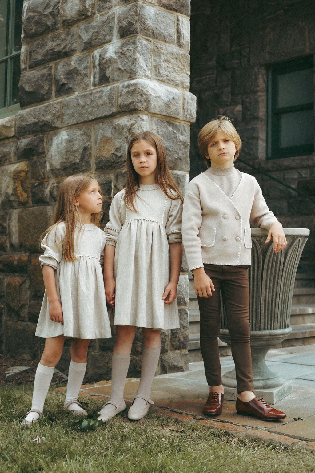 Coco Blanc Oat Dress - Thin Wool Women's Dress for Fall & Winter | Elegant Office Wear & Party Outfit