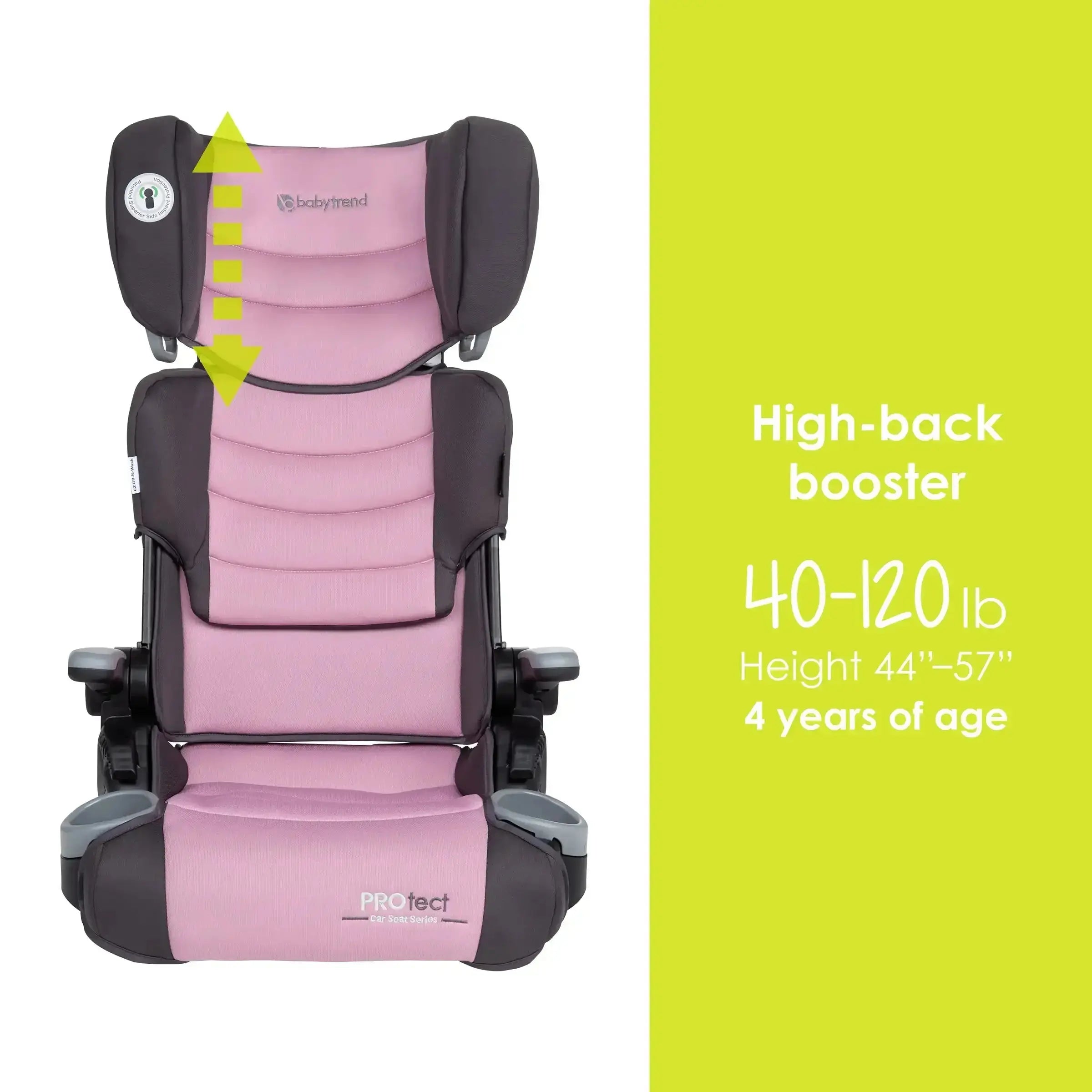 PROtect 2-in-1 Folding Booster Car Seat for Kids - Convertible High Back & Backless Car Seat for Travel & School - Safe & Portable for Toddlers 3-12 Years Old
