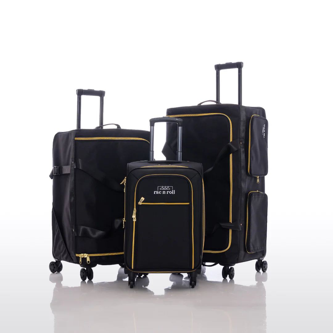 Rac n Roll Large Black Travel Bag with Built-in Storage - Perfect for Gym, Work, and Weekend Getaways