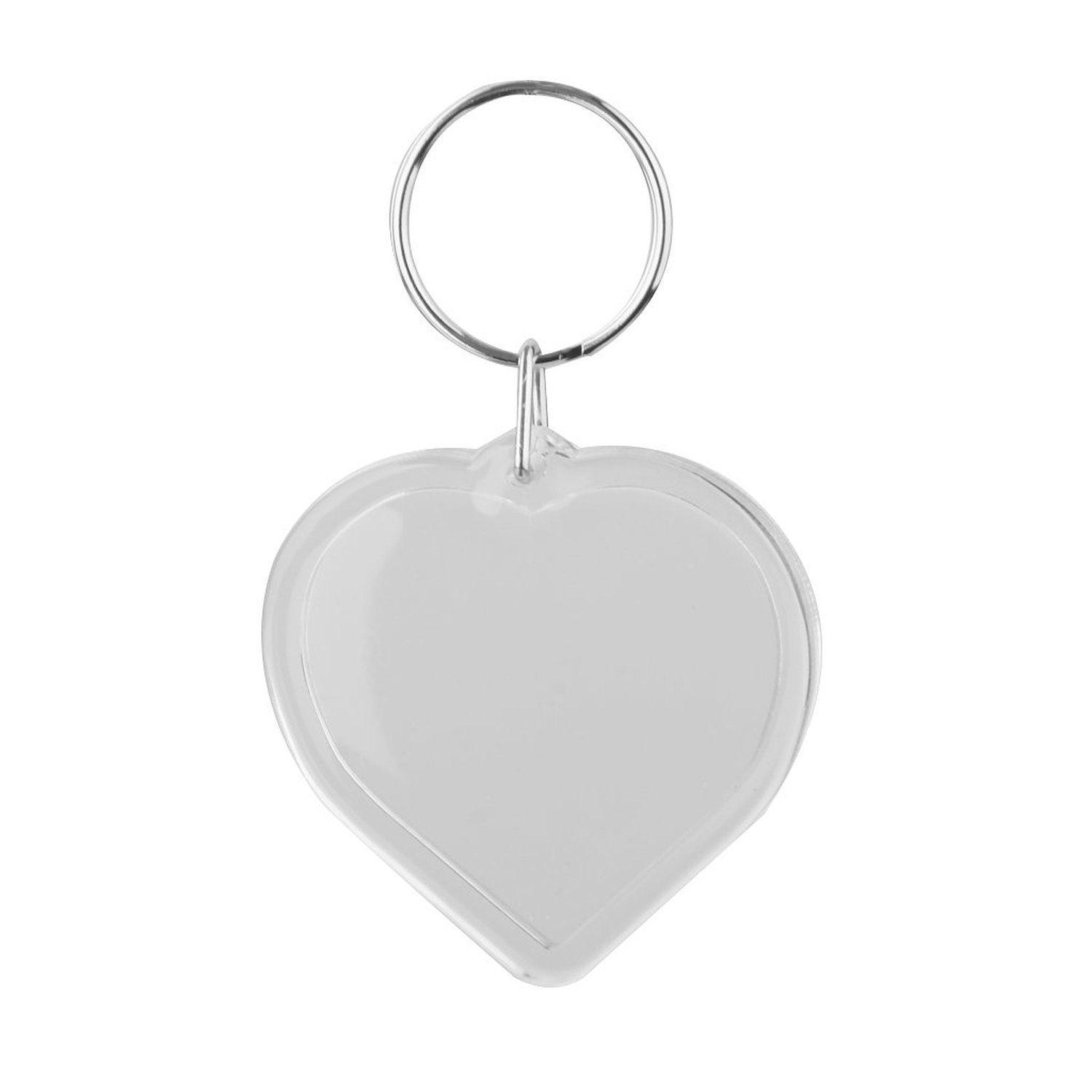 10 Pack Clear Acrylic DIY Photo Keychains - Heart Shaped Blank Picture Frame Key Rings for DIY Crafts, Gifts & Home Decor (Great for Wedding Favors, Party Giveaways & Personalized Keepsakes)