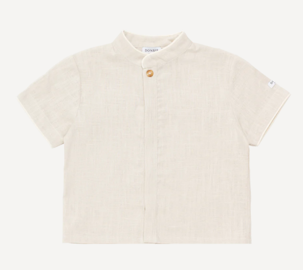 DONSJE Intan Linen Shirt for Kids (1-6 Years) - Soft & Breathable Summer Top for Boys & Girls - Perfect for Beach, Playdates & Casual Outings