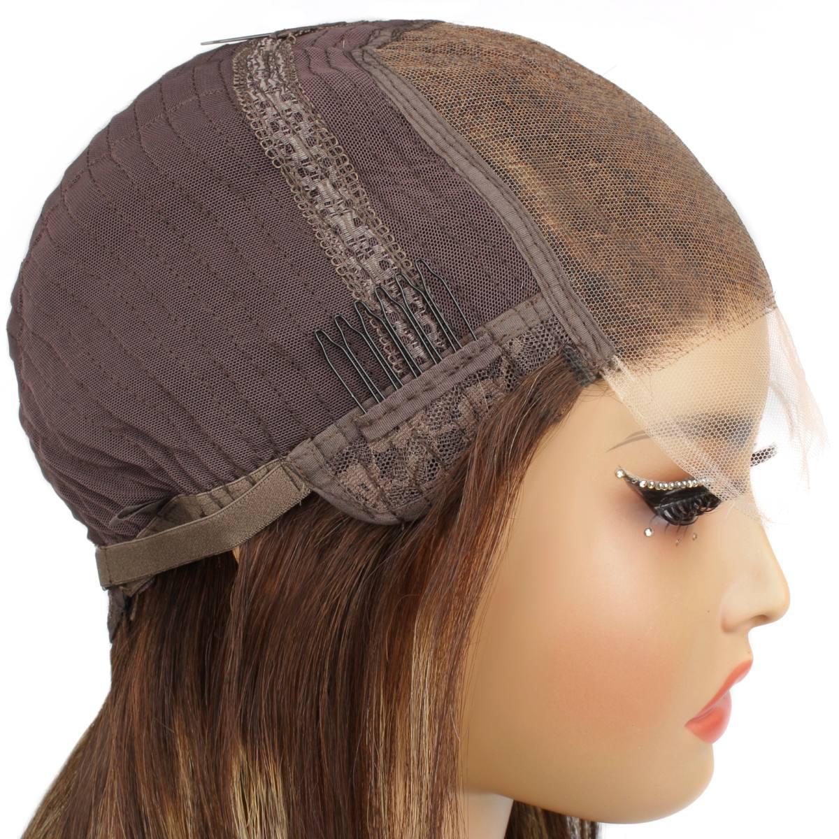 5x5 HD Lace Closure Wig - Dark Highlight Straight Hair - Natural Look for Daily Wear & Styling