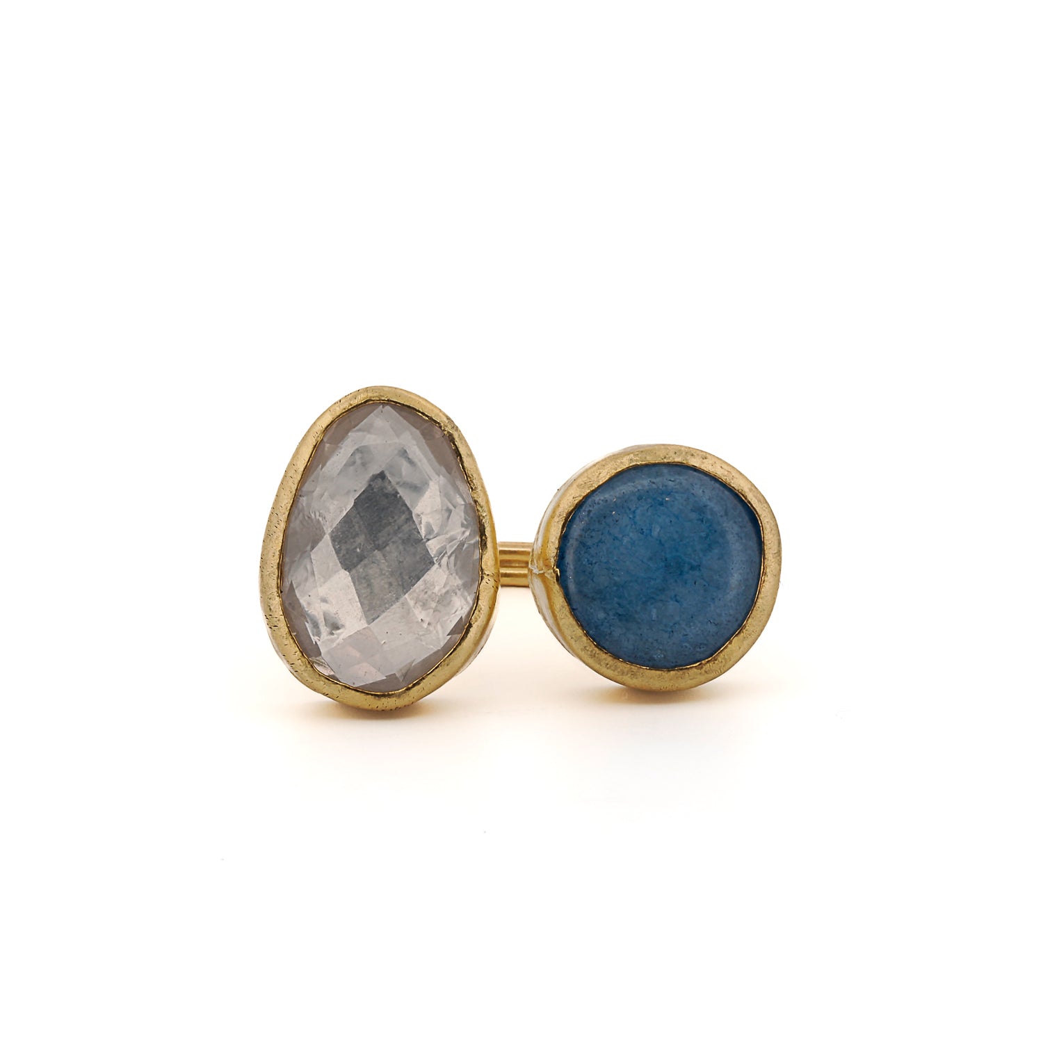 Sky Blue Gemstone Ring for Women - Elegant Double Stone Jewelry for Everyday Wear & Special Occasions