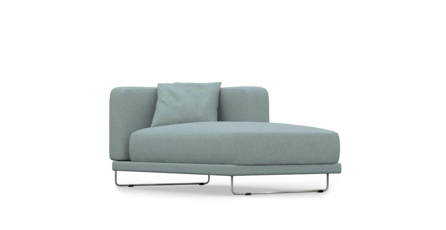 Handmade Velvet Sofa Slipcover Replacement for IKEA TYLÖSAND Chaise Longue Right Section - Soft Grey Stretchable Furniture Protector | Living Room, Bedroom, Dorm Decor