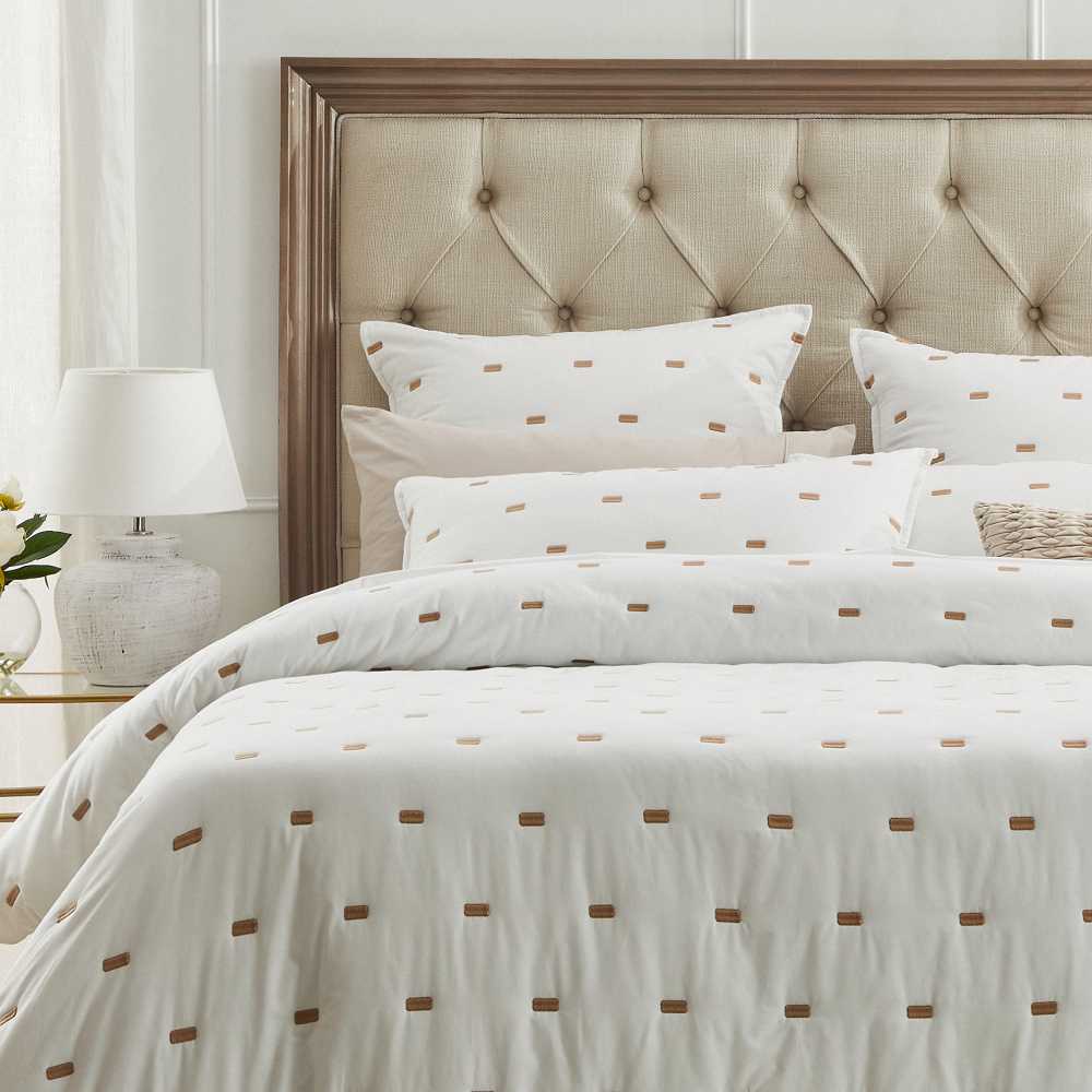 Premium Coburn Stone Quilt Cover Set - Queen Size Bedding with Soft Microfiber, Breathable & Wrinkle-Resistant - Perfect for Master Bedroom, Guest Room & Cozy Home Decor