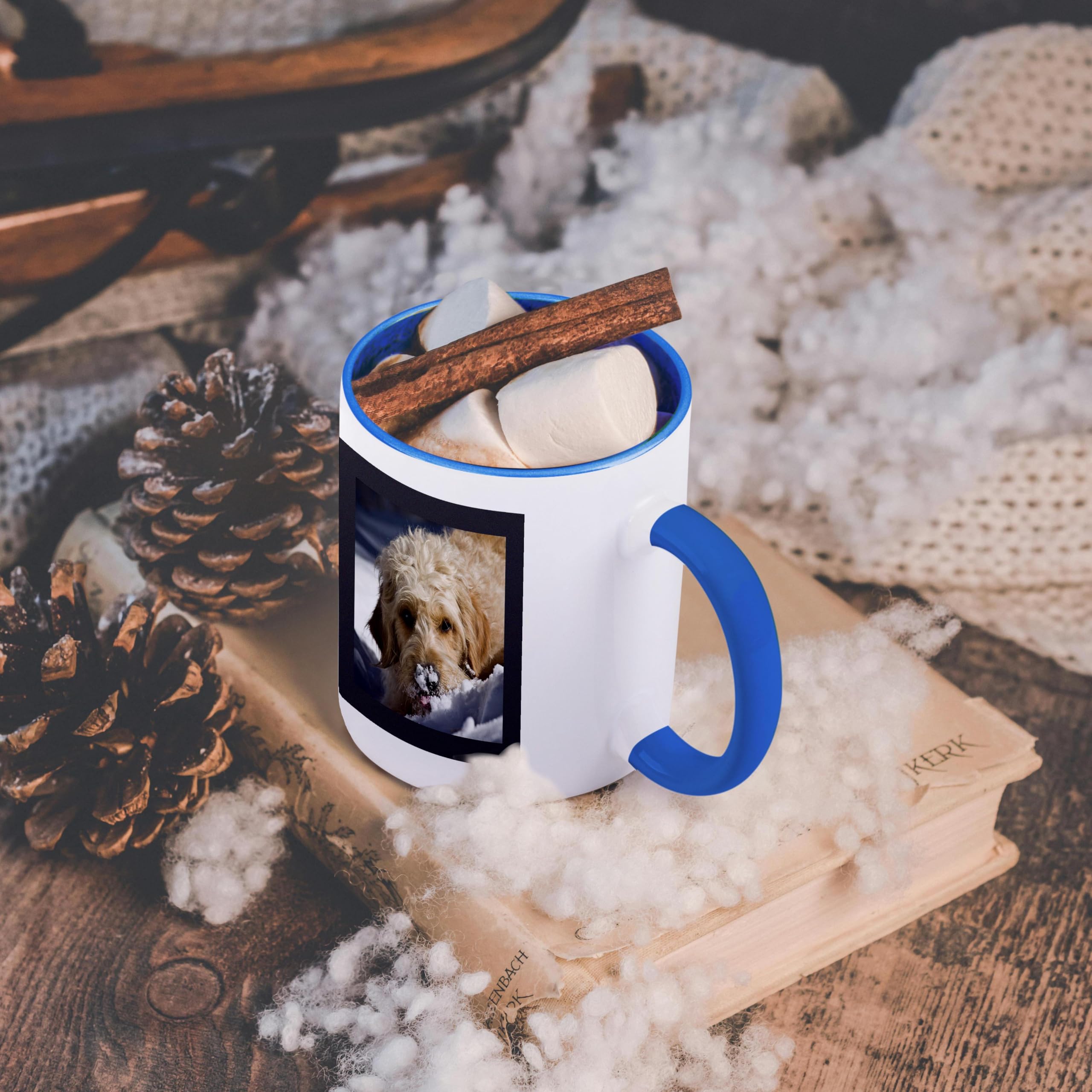 3D Rose 145318_6 Blue and White Ceramic Coffee Mug - Perfect for Home, Office & Gift Giving