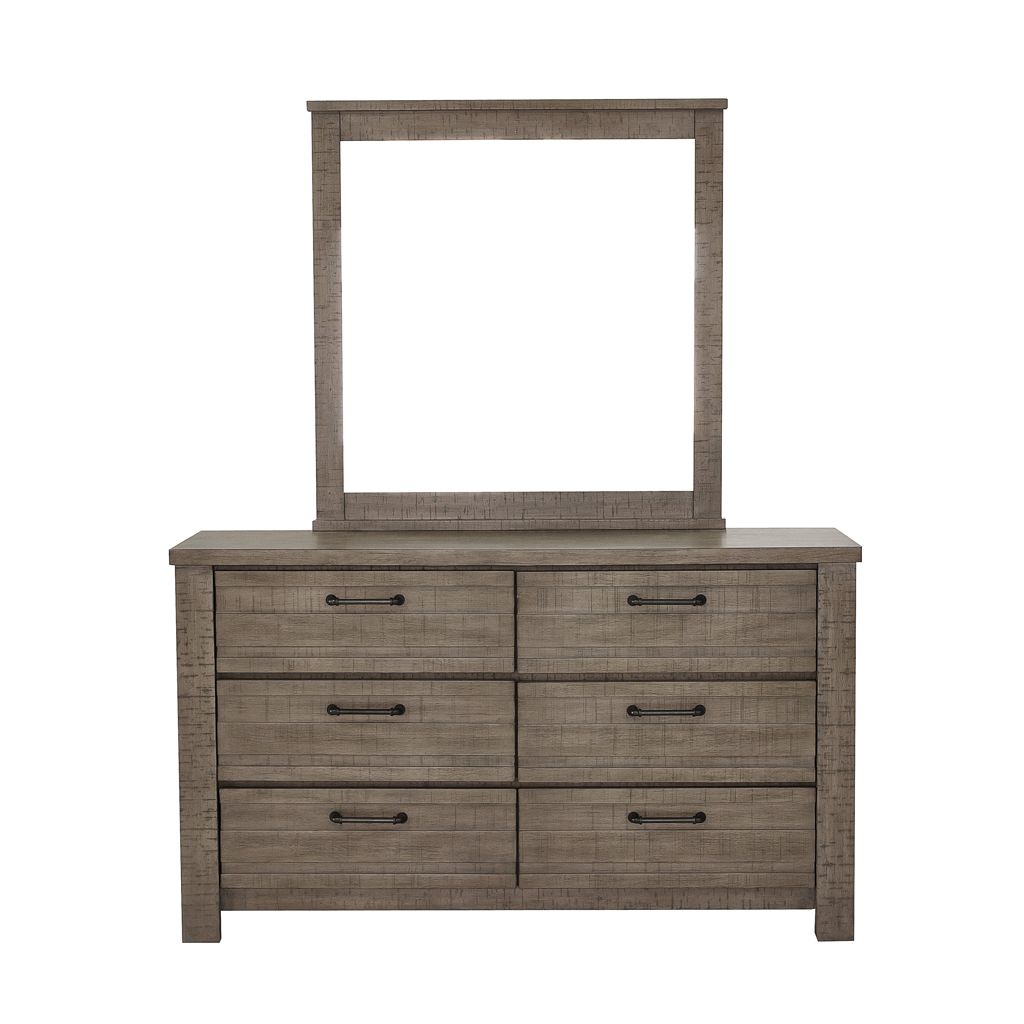 Sedona Transitional Medium Gray Wood Bedroom Set - Queen Size Bed, Nightstand & Dresser - Modern Farmhouse Bedroom Furniture for Master Bedroom or Guest Room