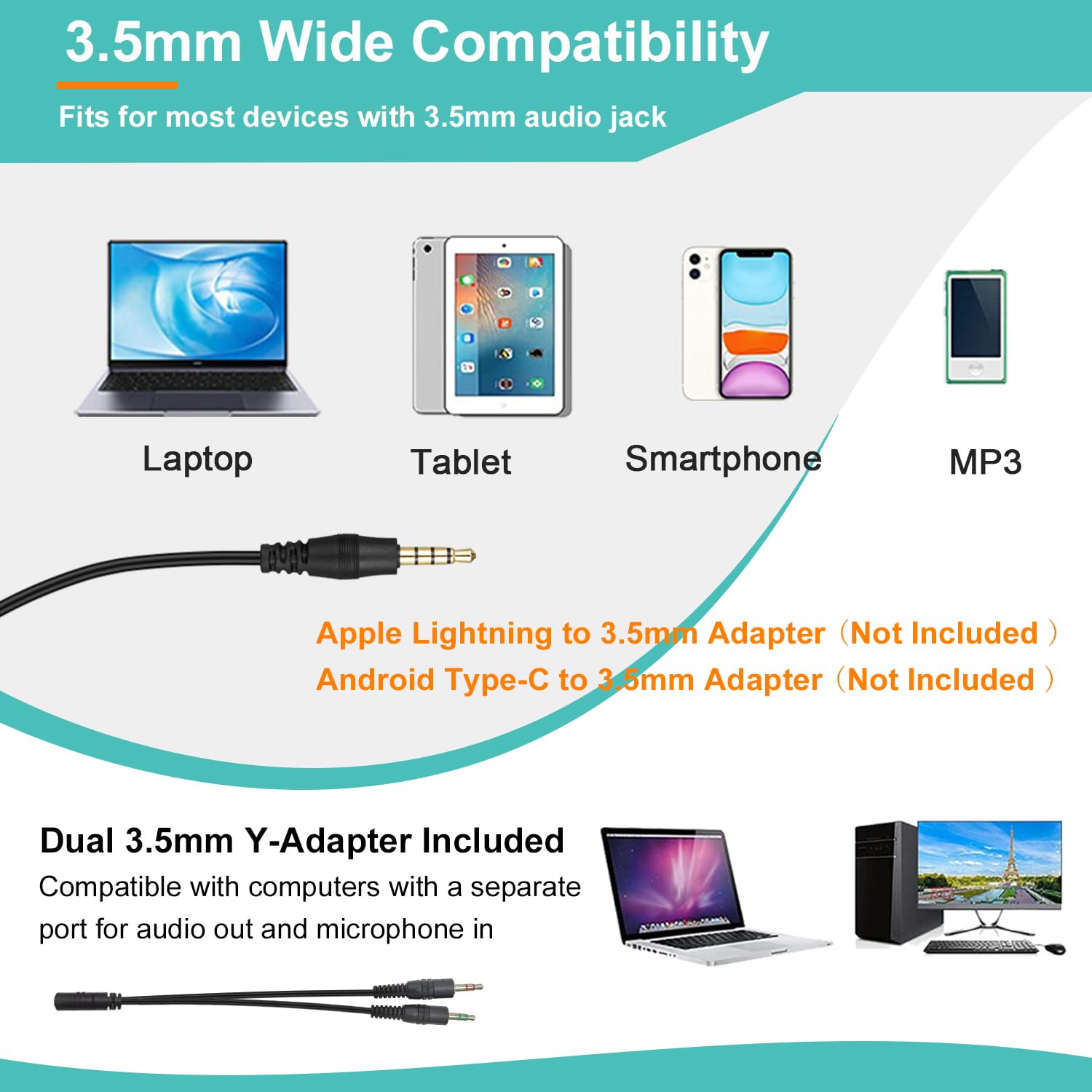 Callez 3.5mm Wired Headset with Microphone & Noise Cancelling - Compatible with iPhone, Laptop, Computer, Mac, Tablet - Ideal for Teams, Zoom, Skype Calls, Business, Call Center & Office Use - Ultra Comfortable Design for Long Wear