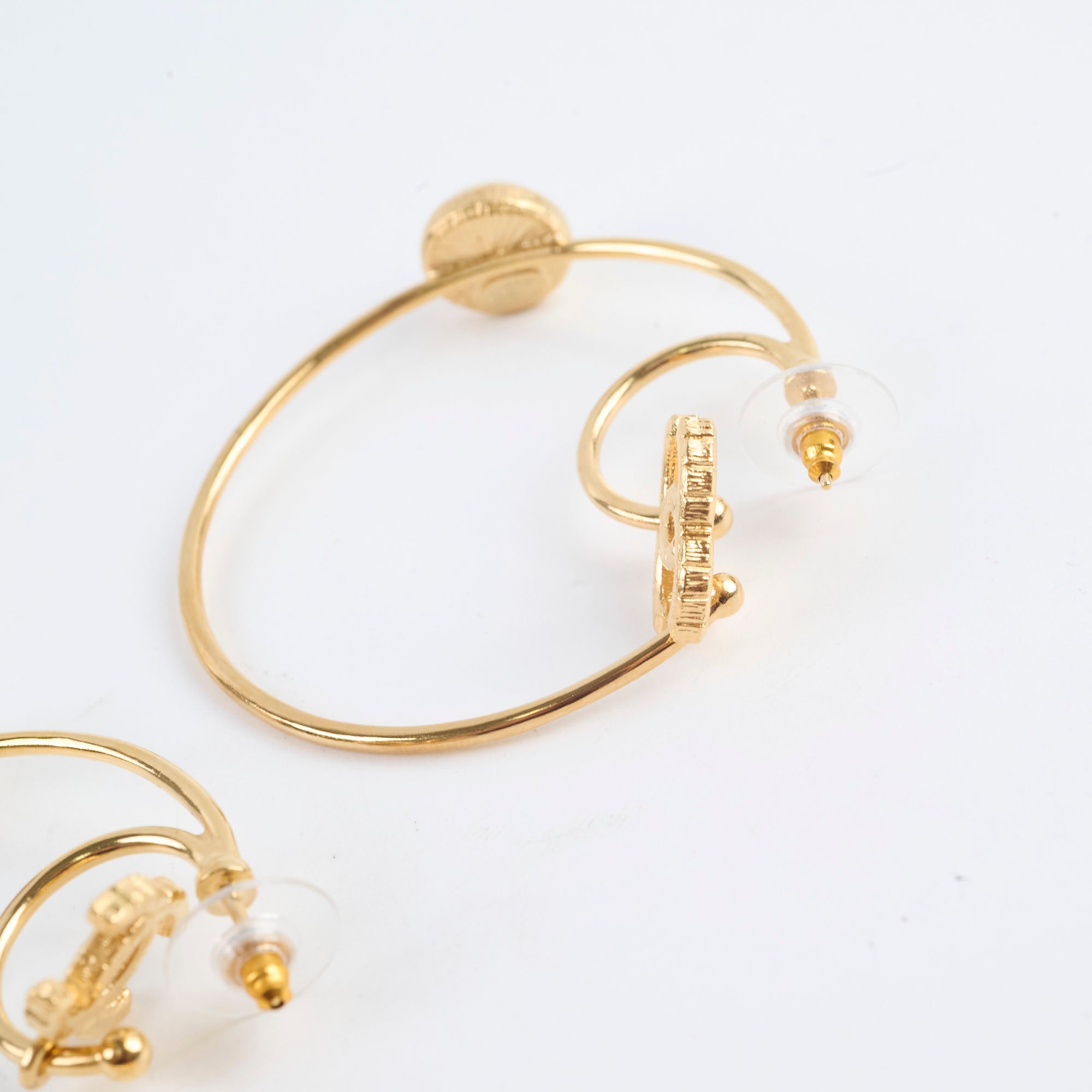 Chanel Large Hoop Pearl CC Earrings - Luxury Fashion Jewelry for Women | Perfect for Parties, Weddings & Special Occasions